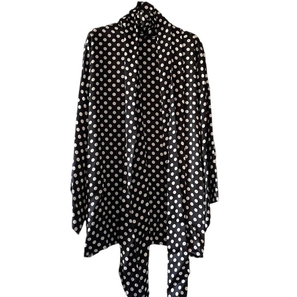 Saint Laurent Black and White Polka Dot Top